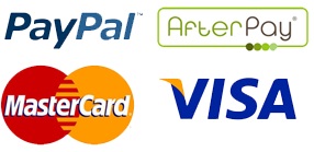 PayPal, AfterPay, MasterCard, VISA